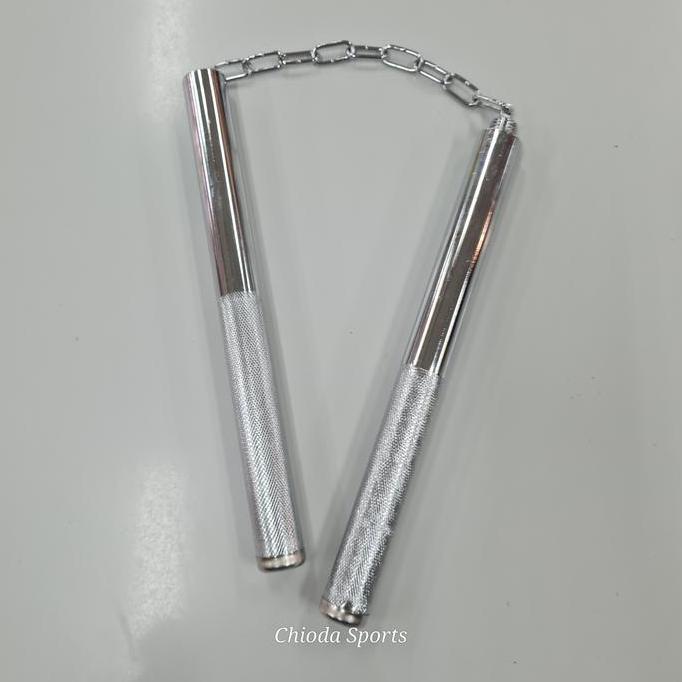 Double Stick Stik Doublestick Nunchaku Nuncaku Toya Bushido Besi Silver
