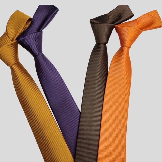 New  Dasi pria dasi coklat polos orange dasi panjang simpul manual