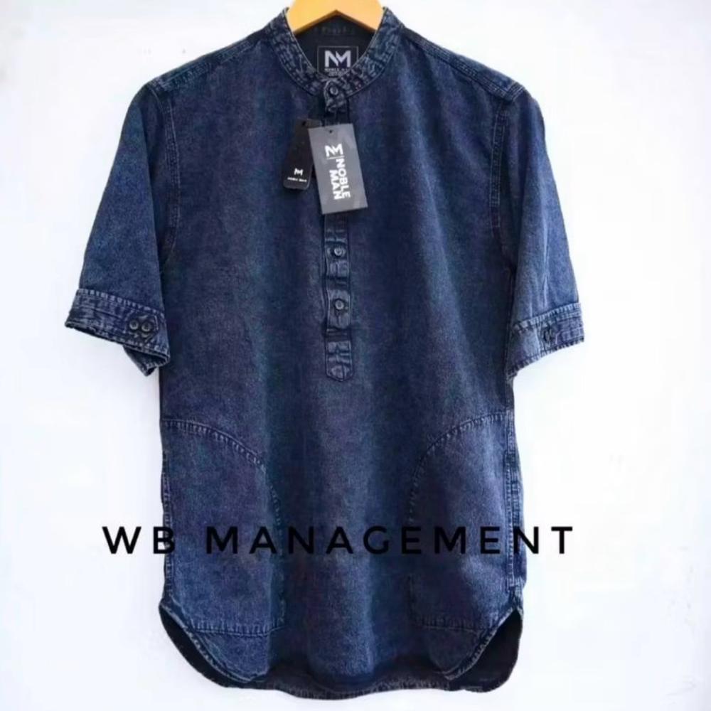 NEW PRODUCT BAJU KOKO JEANS KURTA JUMBO TEBAL ADEM DAN STYLISH// KOKO BAHAN JEANS