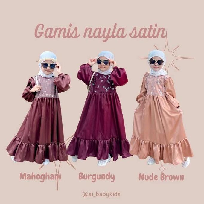 Gamis NAYLAAA satin/ Gamis anak perempuan