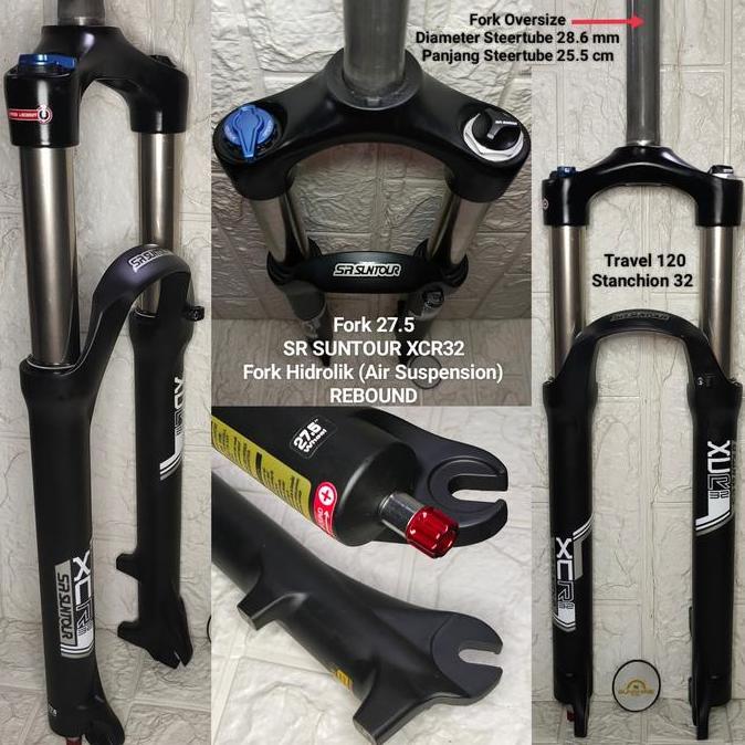 Ready Fork Sepeda MTB 27.5 SR SUNTOUR XCR HIDROLIK AIR Suspension REBOUND T120 OS