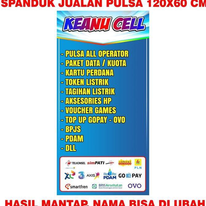 Ready  Spanduk Banner Konter Pulsa - Flexy 280 gsm