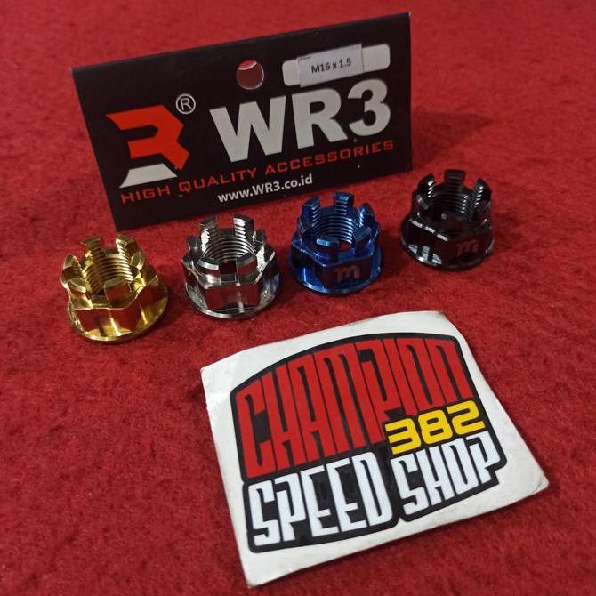 Champion Speed Shop Mur As Roda Belakang Titanium WR3 M16x1.50mm untuk Scoopy Vario 125 150 Fino War