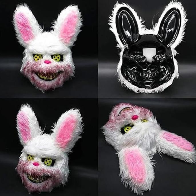 Ready  Topeng Kelinci Seram Topeng Bulu Scary Rabbit Topeng Kelinci Berdarah Topeng Cosplay Hallowee