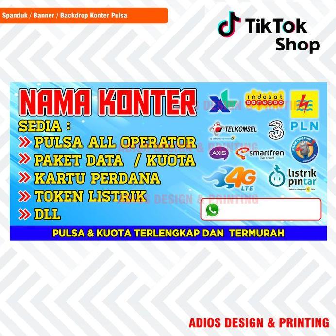 Ready  Spanduk Banner Konter Pulsa / Celluler - Spanduk Pulsa UK Variasi