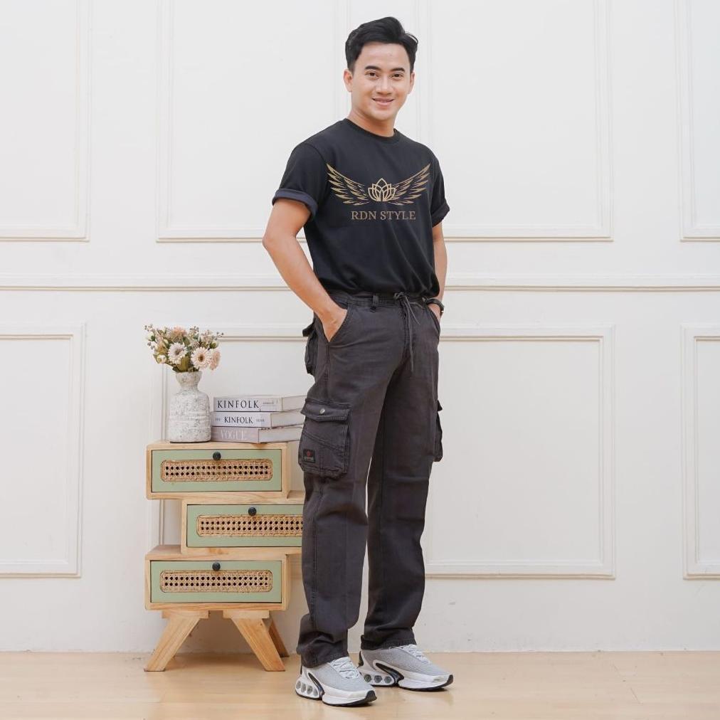 LIMITED RDN STYLE - CELANA CARGO PRIA TEBAL bahan semi jeans CELANA kimpol tebal adem GUNUNG Pria Ce