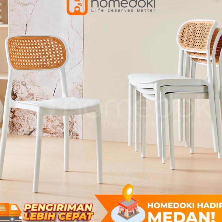 Homedoki Kursi Plastik / Kursi Makan / Kursi Kopi / Kursi Teras / Kursi Kopi Outdoor / Kursi Teras M