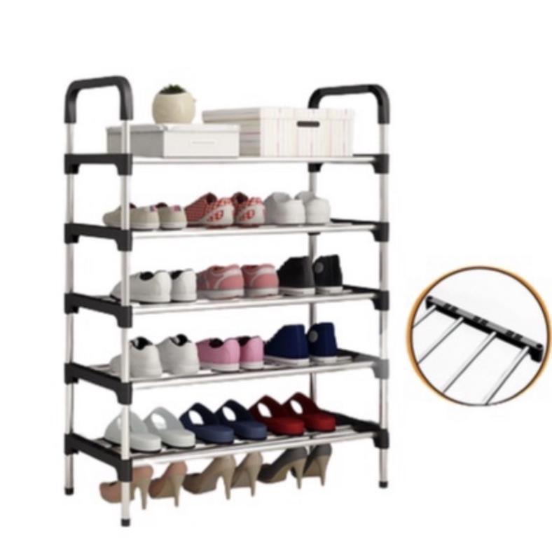 Discount Rak Sepatu 5 Susun / Rak Sendal 5 Layer Portable Plastik/Besi Multifungsi Tempat Sandal Sim