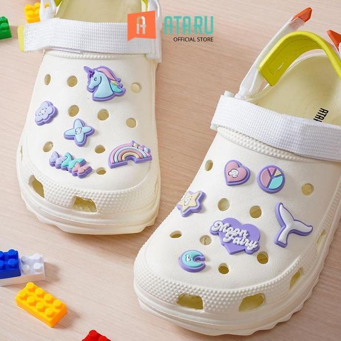 Ataru Set 11 Pcs Aksesoris Sandal Purple Series Shoes Charm Bitz Sendal Bits Sandal Hiasan Sepatu Se