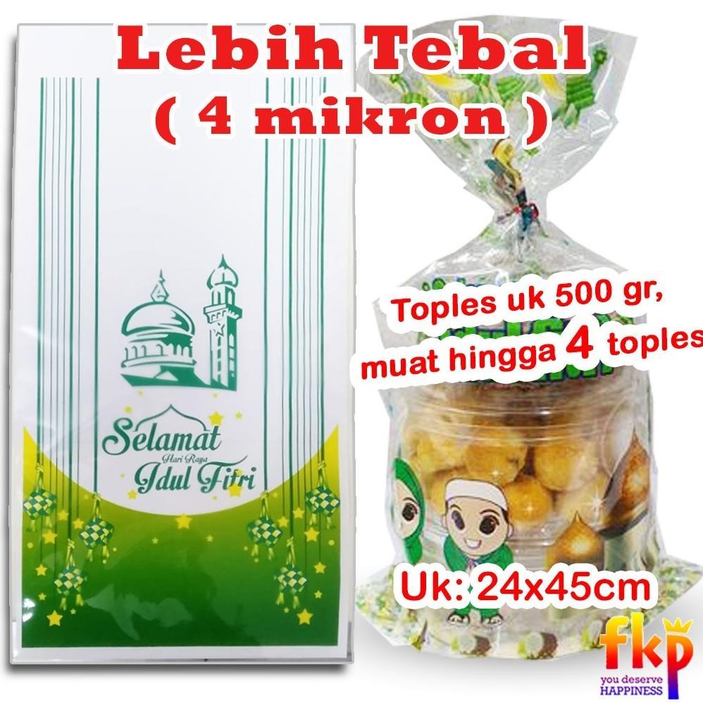 OPP IDUL FITRI / PLASTIK TOPLES KUE LEBARAN PLASTIK OPP UNTUK 3 TOPLES KUE KERING 1/2 KILO