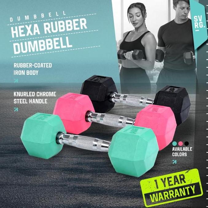 SVRG Hexagonal Dumbbell - Hexa Rubber Dumbbell - Hexa Dumbbell - Rubber Dumbbell Barbell