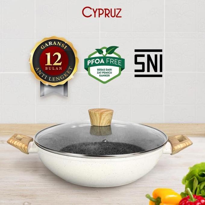 Panci Keramik Kuali Keramik Wajan Anti Lengket Granite Free PFOA Tebal