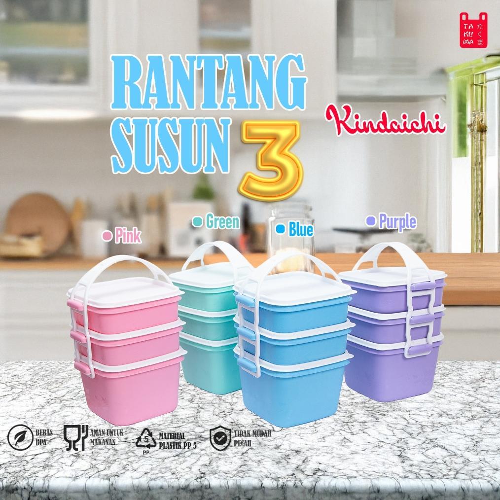 BestPromo Rantang Takuma Susun 3 Rtgs3 Plastik Pastel