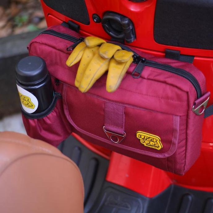 TAS BAGASI VESPA SCOOTER BAG MERAH MARUN MAROON murah