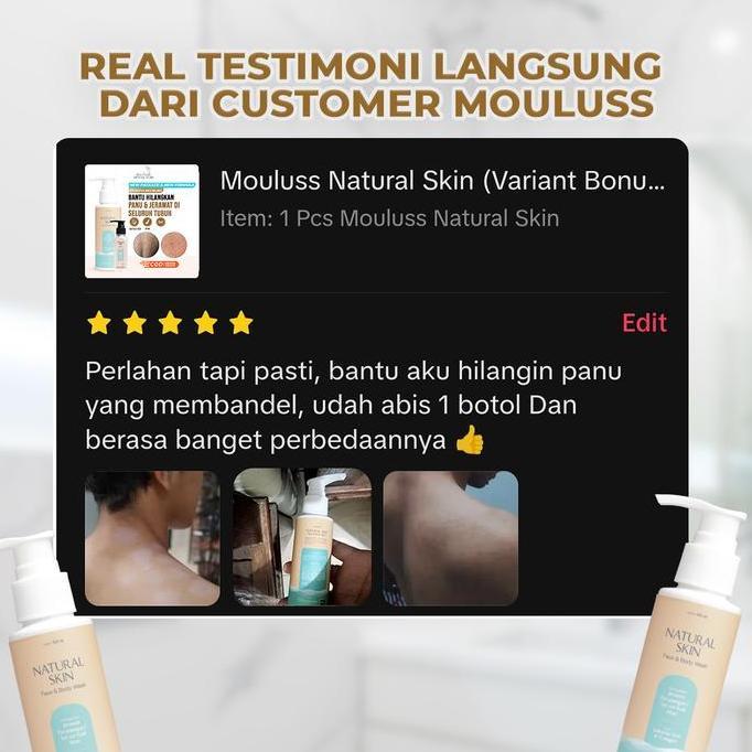 Fupp- (Garansi 100%) Mouluss Natural Skin - Sabun Panu, Penghilang Panu, Jamur, Jerawat Punggung, Ga