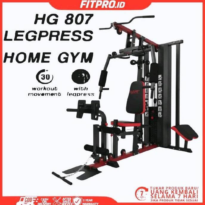 TERMURAH - Home gym 1 sisi HG807 fitclas besi berkualitas kuat dan kokoh Alat Olahraga Otot