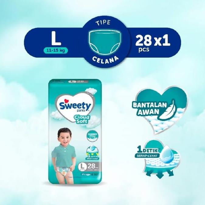 NEW POPOK BAYI SWEETY SILVER PANTS UKURAN   L 28 ORI