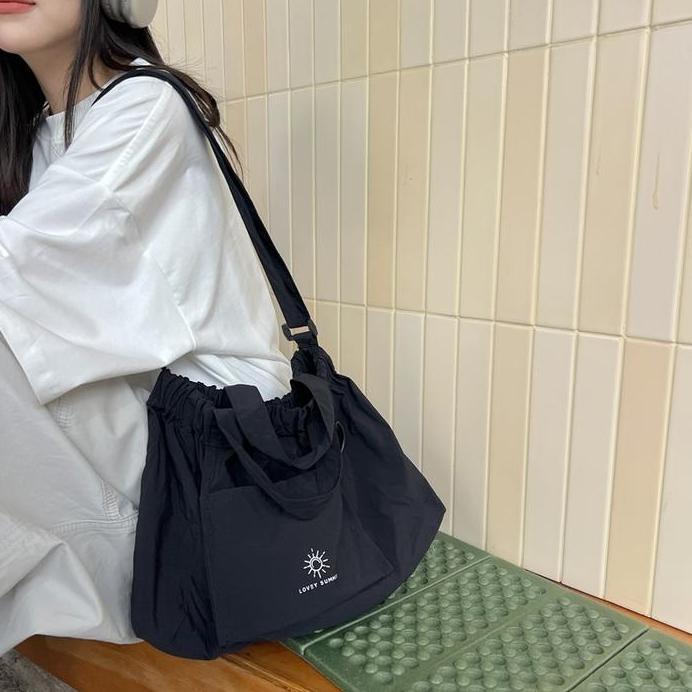 Nylon Crossbody Tas Selempang Tas Trend Korea Thailand Bkk Y2k Hangout Dumpling Bag Tas Wanita Bahu 