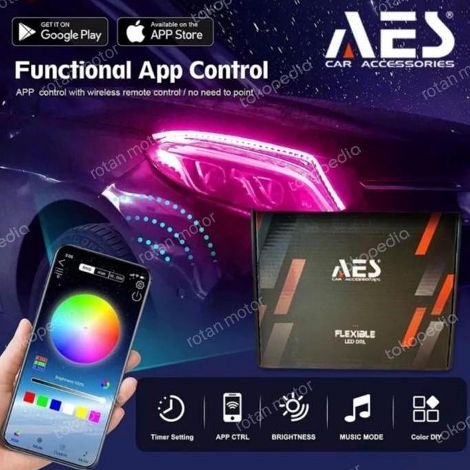 BEBAS ONGKIR - DRL / ALIS / LED BAR AES HURACAN RGB MATRIX / 30CM / 45CM / 60CM / LAMPU ALIS / DRL O