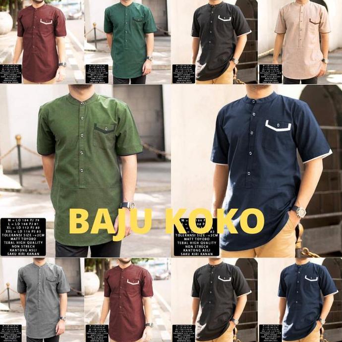 NEW BAJU KOKO PRIA,BAJU ,BAJU KOKO LENGAN PENDEK M,L,XL,XXL (HATTA) ORI