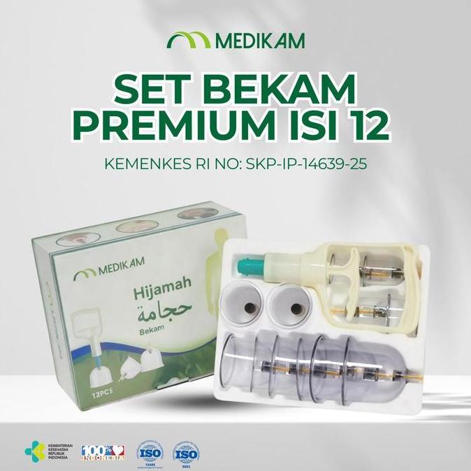 *Ready Stock* Bekam Set (Isi 12 Kop)(Pamp Bekam) Hijamah Alat Kop Bekam Cupping - MedikamHijamah