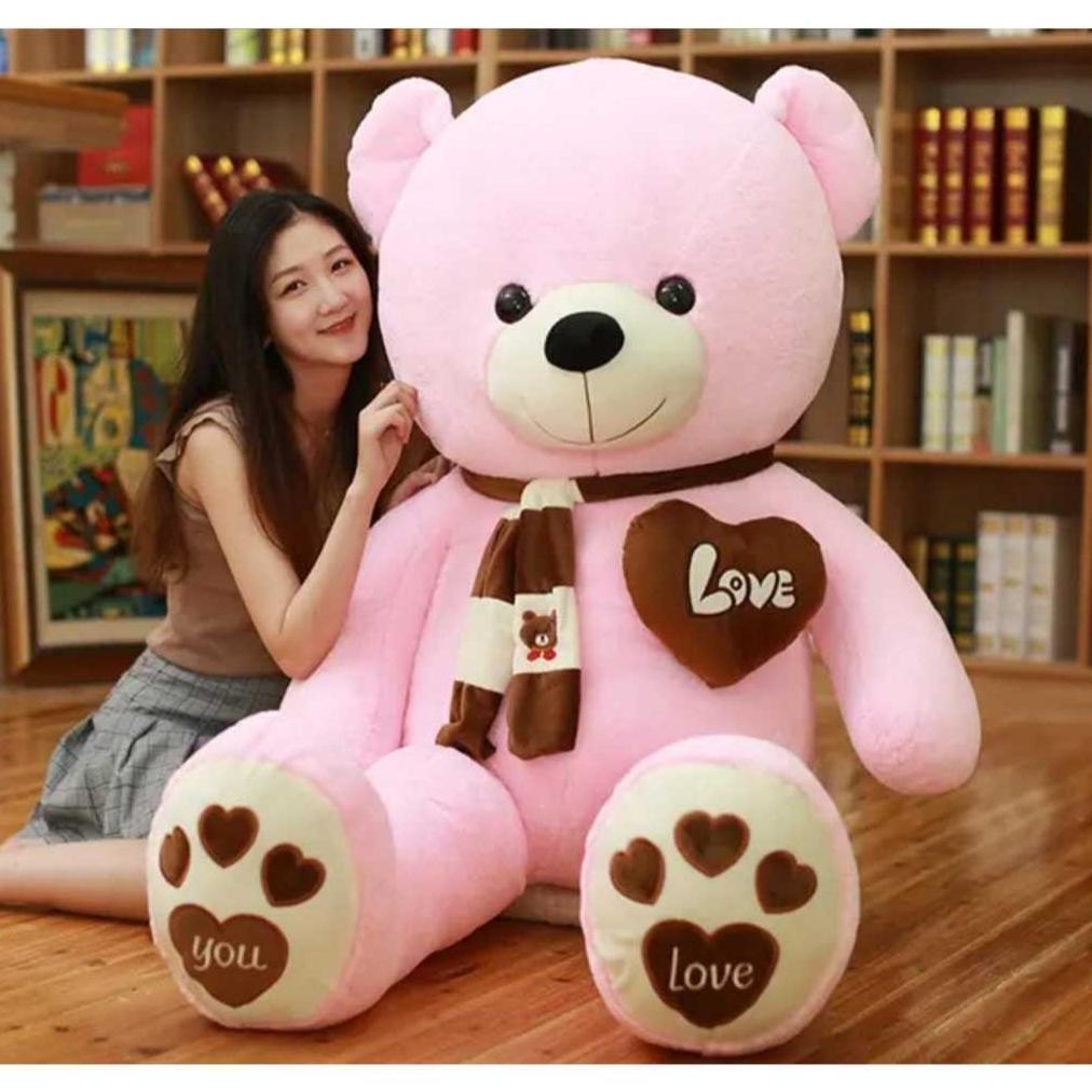 Saless Boneka Teddy Bear Love 1 Meter Boneka Teddy Bear Boneka Beruang Jumbo 1 Meter Boneka Besar Bo