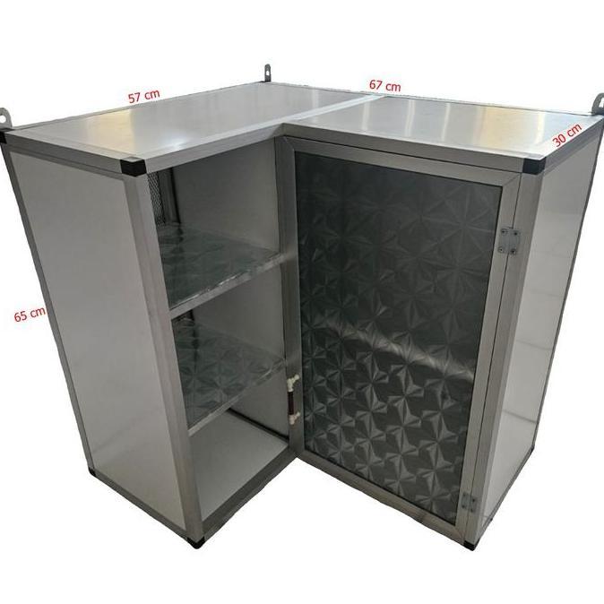 TERLARIS RAK GANTUNG LEMARI DAPUR KITCHEN SET ATAS ALUMINIUM SUDUT