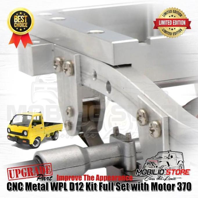 Upgrade CNC Metal WPL D12 Kit Full Set with Motor 370 RC Car Drift
