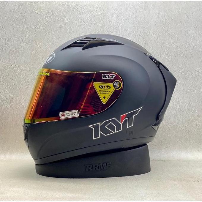 KYT R10 SOLID ALL WARNA KACA IRIDIUM FREE SPOILER 2D & 3D - KYT ORIGINAL DOT SNI HELM FULL FACE UNTU
