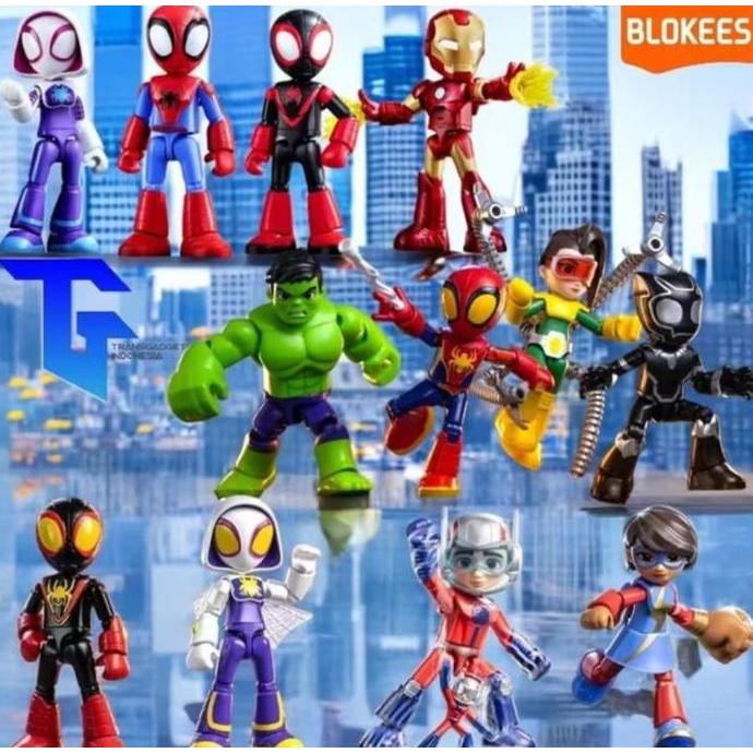 BLOKEES MARVEL SPIDEY AMAZING LEVEL 03 02 01 PRECOOL MAINAN ACTION FIGURES SPIDERMAN PETER PARKER IR