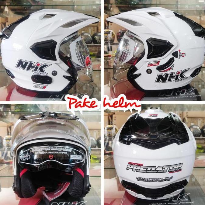 HELM NHK DOUBLE VISOR HELM NHK HALF FACE NHK CRYPTON WHITE