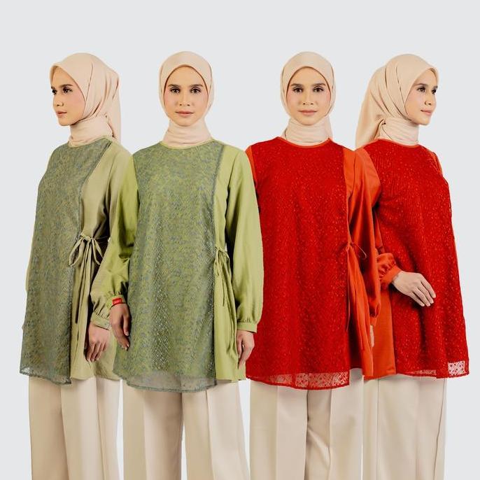 [DAUKY] Baju Atasan Tunik Wanita Terbaru Raya Series M TUNIC LAYER LACE