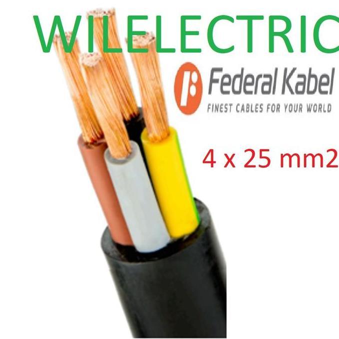 Kabel listrik serabut NYYHY 4 x 25 mm / 4x25 mm Federal Kabel eceran