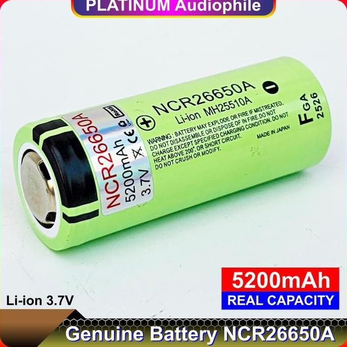 Promo Baterai 26650 5200Mah 3.7V 4.2V Ncr26650A Batre Original Battery Ncr 26650
