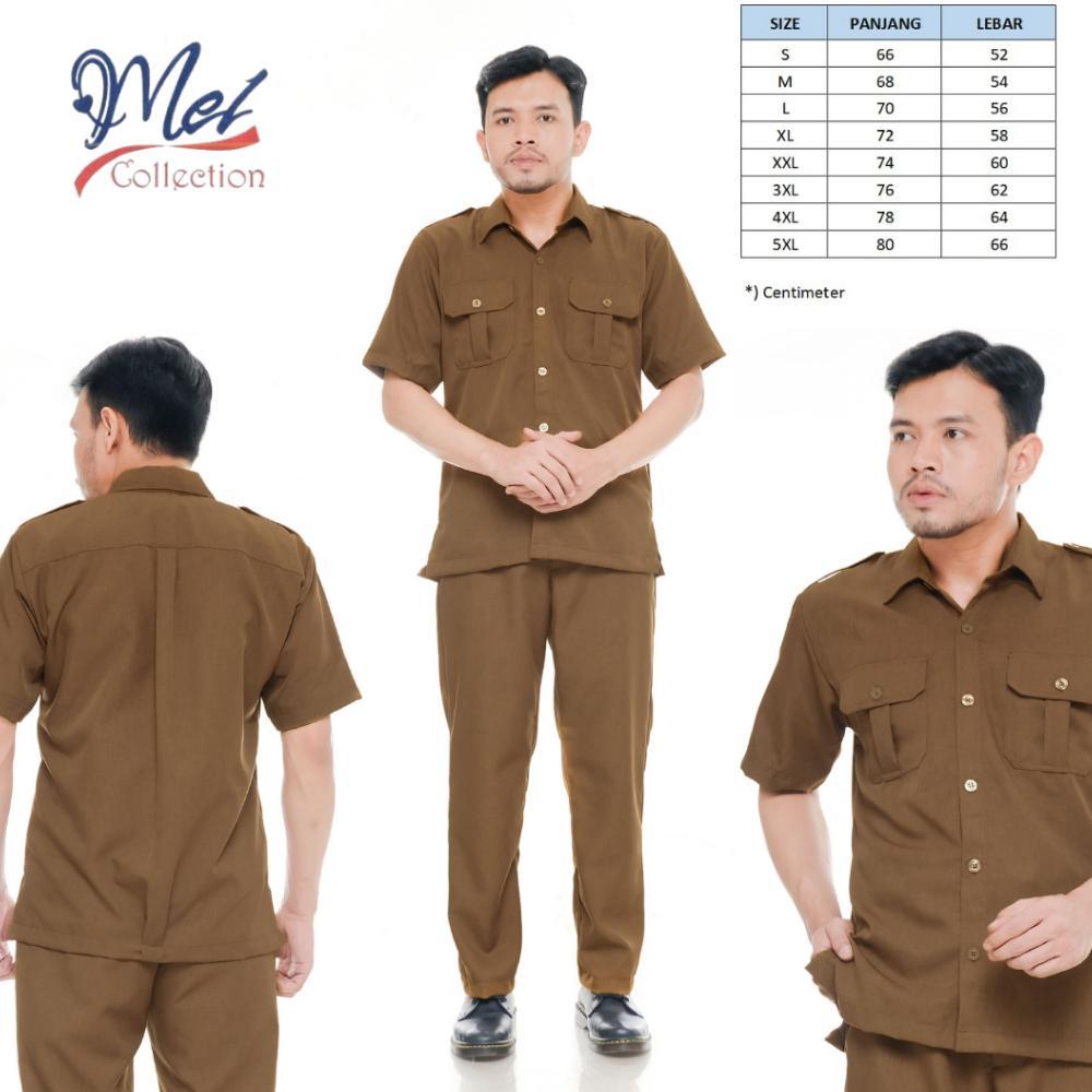 Termurah / Hot Sale [Premium] Seragam Pns Pemda Pria Khaki Tua Baju Asn Pegawai Negeri/Bahan Semi Wo