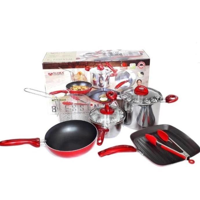 BEBAS ONGKIR - Supra Panci Set Essential 8 Pcs New Essential Supra 8 Pcs