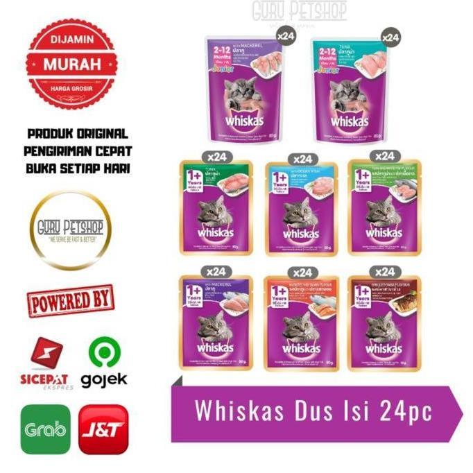 Whiskas Pouch 1 Dus isi 24 Whiskas Junior Whiskas Tuna Whiskas Sachet