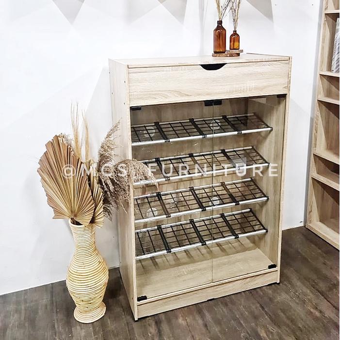Rak / Lemari Sepatu Kaca Mebel Furniture Semarang