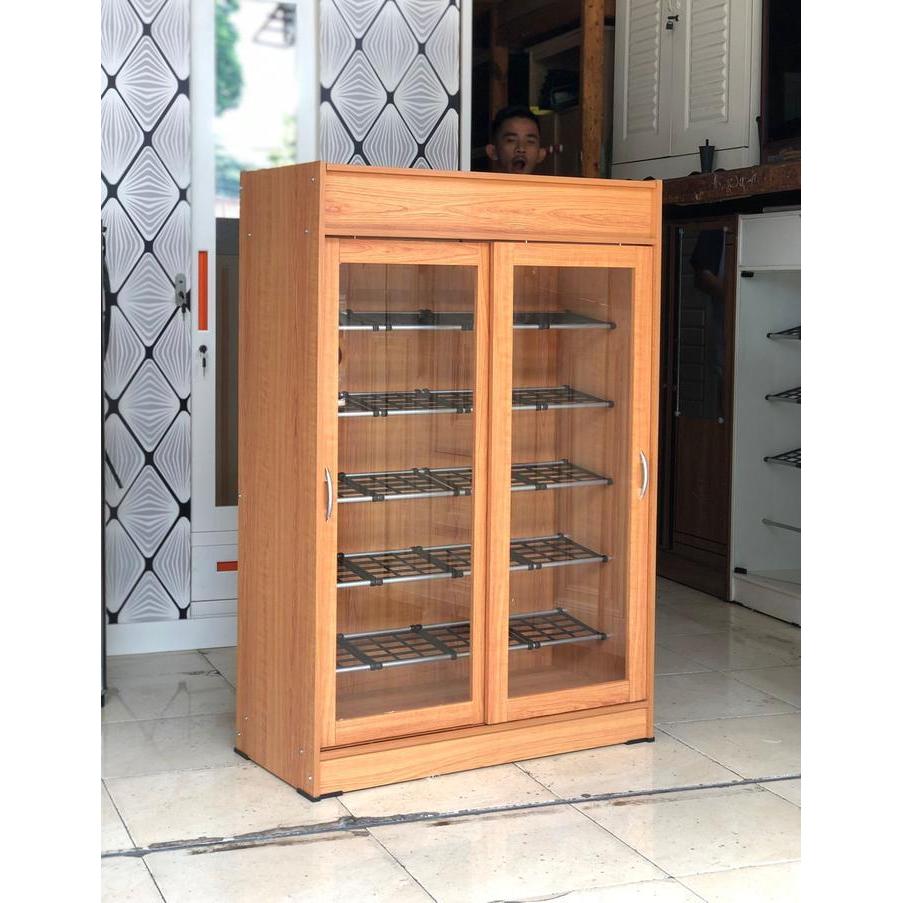 Rak Sepatu Pintu Sliding Kaca