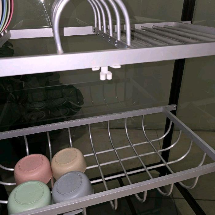 TC ALUMINIUM LP459 80X38X143 b LEMARI RAK PIRING ALUMINIUM 20U COKLAT TUA FULL KACA RIBEN HANDLE HIT