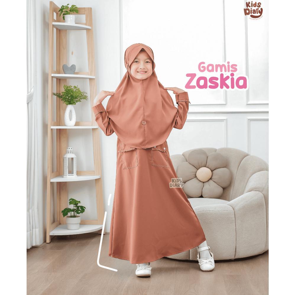 HEMAT Kids Diary Plus - Zaskia Gamis Anak Perempuan Muslim Polos Anak Perempuan Syar'i Set Hijab Sof