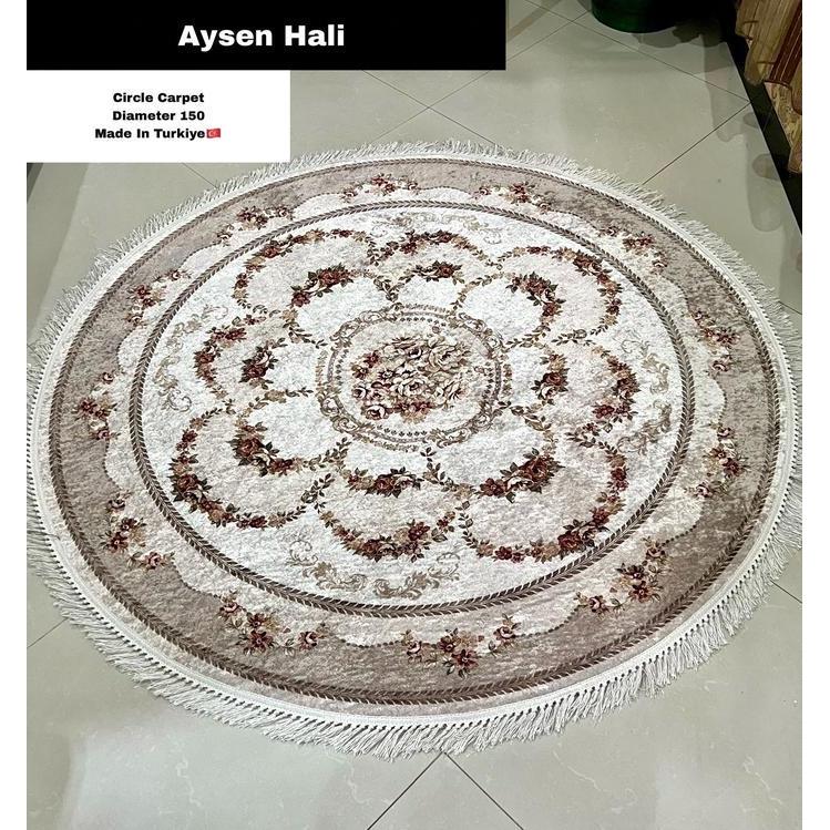 karpet bulat lucu karpet turki import murah anggun mewah antislip
