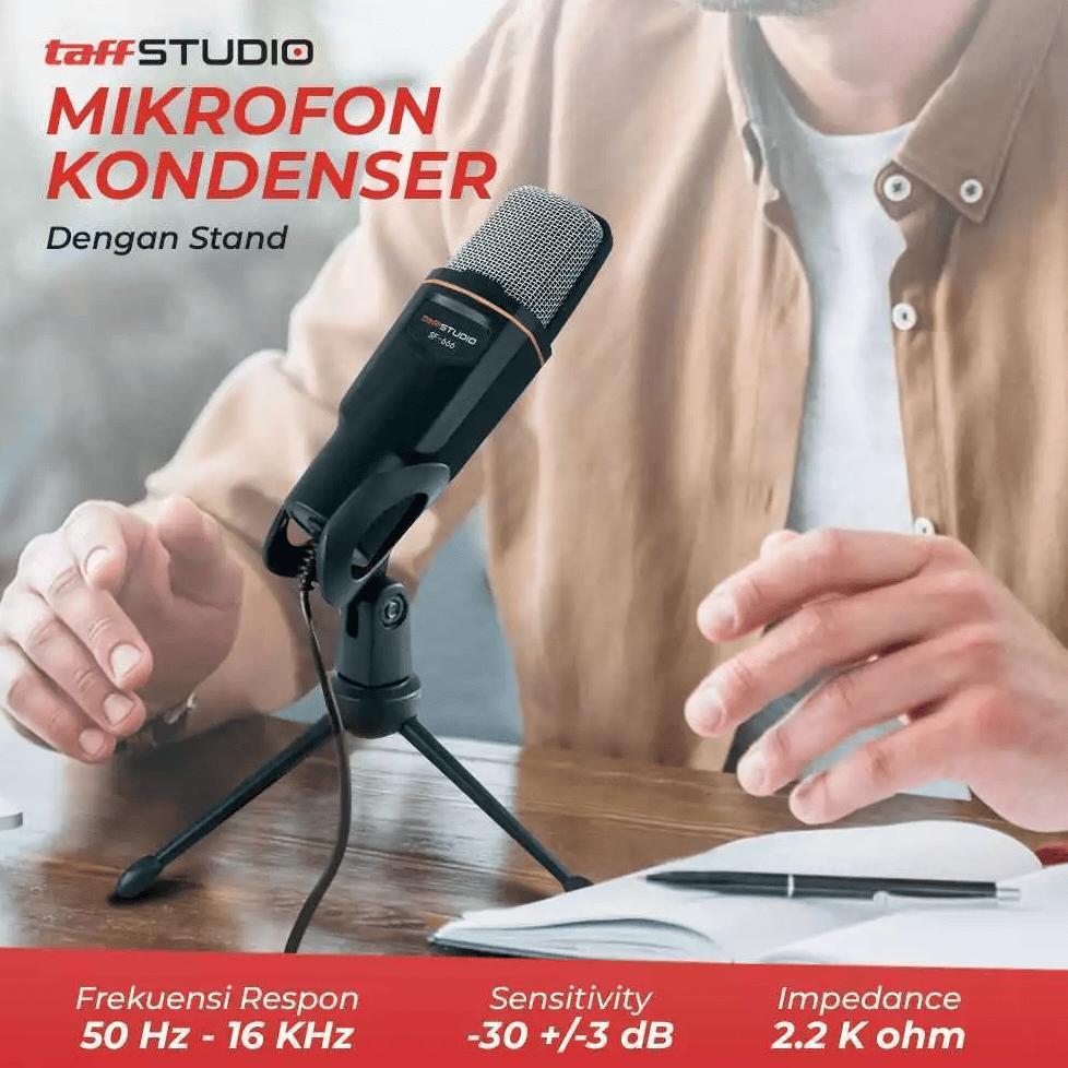 Taffware Mikrofon Kondenser Sf666 Stand Mic Kondenser Sf-666 Microphone Condenser Rekaman
