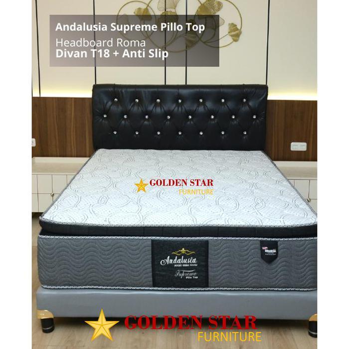 Kasur American / SET spring bed Andalusia Supreme Pillo Top 120 / 160 / 180 / 200 160x200 120x200 18