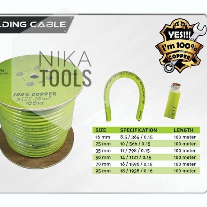 Kabel Las 16mm Welding Cable 16mm Doziro Full Tembaga Asli