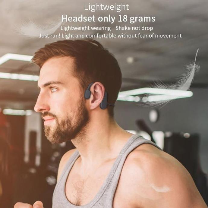 Headset Bluetooth Earphone Nirkabel Headphone Konduksi Tulang Tahan