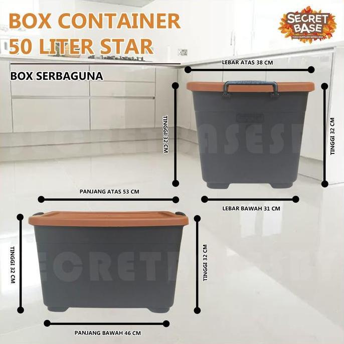 BOX STAR 50 LITER + RODA - Kontainer Box Plastik / Container Box