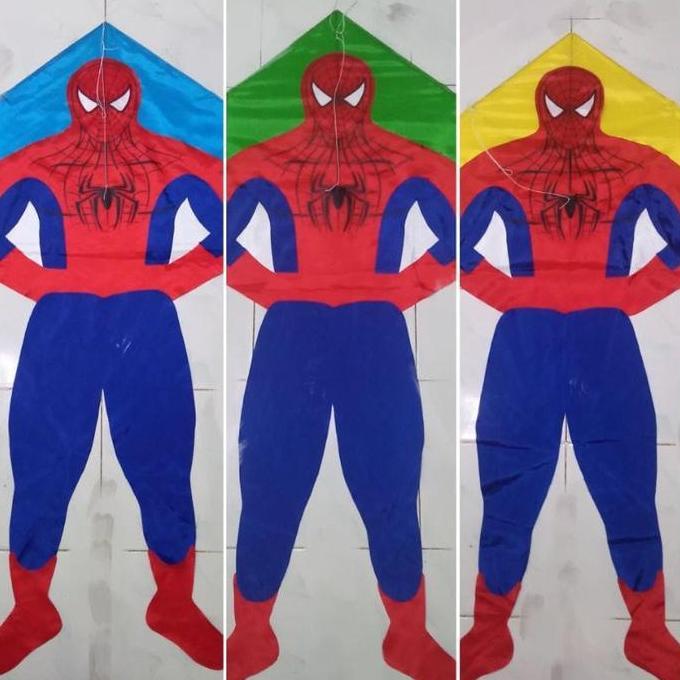 LAYANGAN KAIN KARAKTER SUPERHERO SPIDERMAN / Layang Layang Lipat