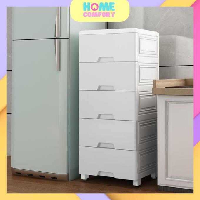 Ukuran besar Lemari laci Pakaian  Susun Plastik Roda Loker Plastik Lemari Bayi-Cabinet Storage Furni