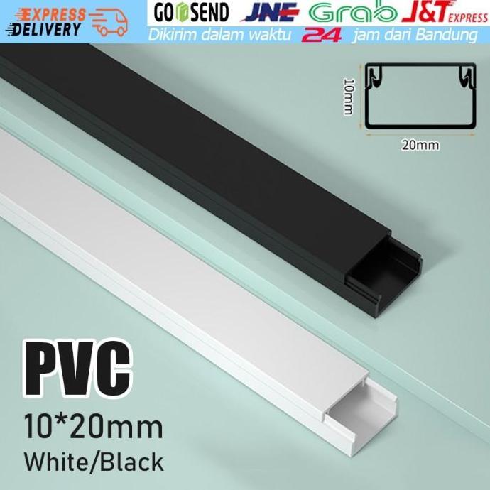 Kabel Duct Kotak PVC 20x10 Kabel Dak Ducting Cable Organizer Pelindung Cover Penutup Kabel Dinding T